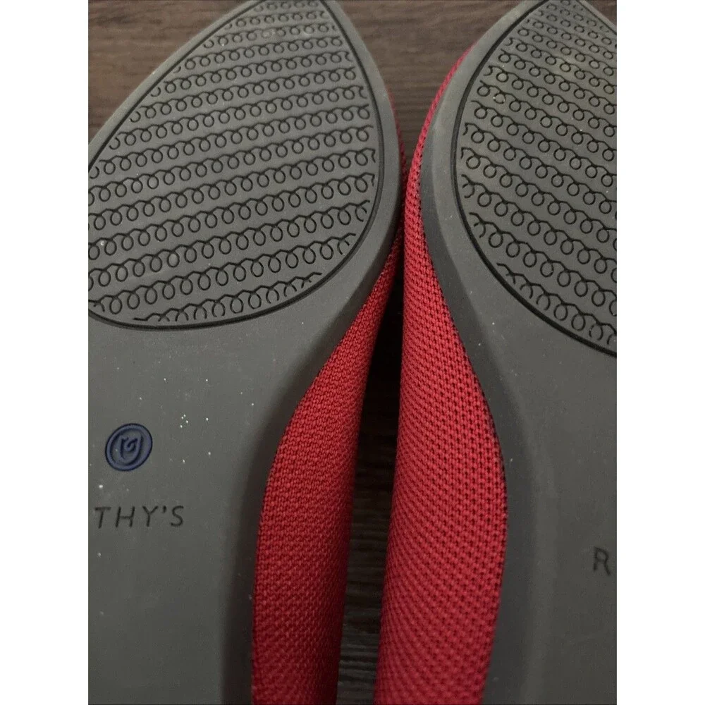Rothy’s The Point Ballet Flats Y2K SoHo Designer OG Prepster Hipster Red sz12.5